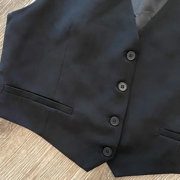 Zara tuxedo vest black button front medium - Picture 3 of 6